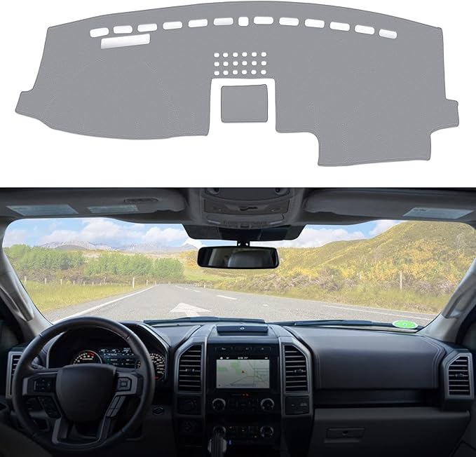 Dashboard Dash Cover Mat Carpet Compatible with 2015-2018 F150(with Center Speaker)