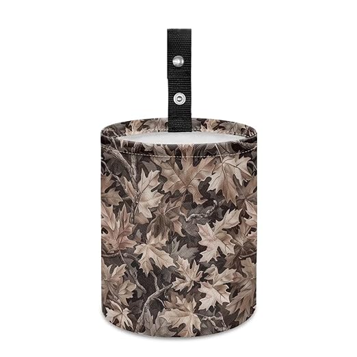 Brosoneto Car Trash Can Camo Hunting Forest Collapsible Hanging Portable Dustbin Bin Waste Basket for Men Women Car Accessories Interior Small Trash Can for SUV Trucks