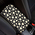 Car Center Console Mats, Daisy Car Armrest Pad Protector Gifts for Women, Universal Dustproof Armrest Decor Cushion for Cars & SUVs