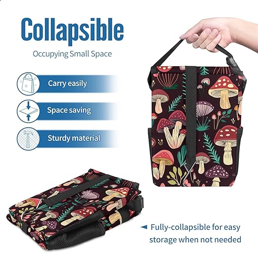 GVGHIDZ Car Trash Can – Multi-Purpose, Lightweight and Portable with Durable Water-Resistant Coating, No Installation Required, Practical and Ample Capacity, Variety of Colors.Mushroom