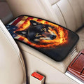 Universal Car Center Console Cushion Pad, American Flag Wolf Soft Waterproof Car Center Console Cover Auto Armrest Seat Box Cover Protector for Most Vehicle SUV Truck Car