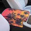 Dreaweet Palm Tree Print Center Console Armrest Cover with Side Pockets Thick Armrest Cover for Car Truck SUV Van,Soft Non-Slip Car Arm Rest Cover Pad