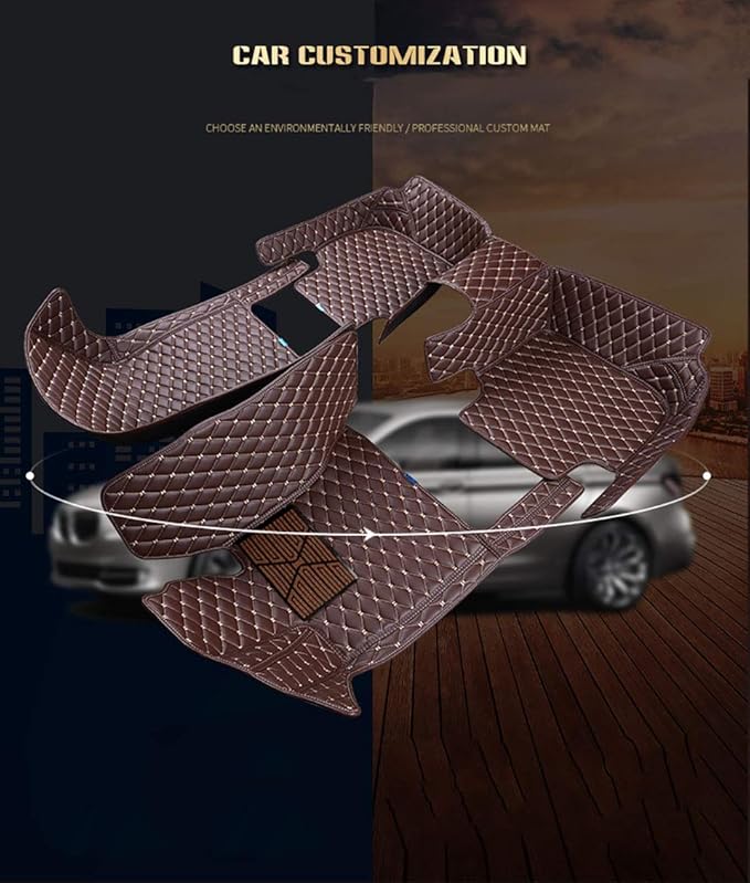 Custom Waterproof Leather Car Floor Mats Fit for Most Car SUV Truck & Sportscar All Weather Protection Vehicles (Wine Red)