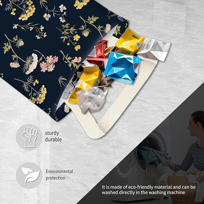 BEAKND Hanging Car Garbage Bag, Cute Car Trash Can Bag, Automotive Accessories for Women Men Cute Black White Floral