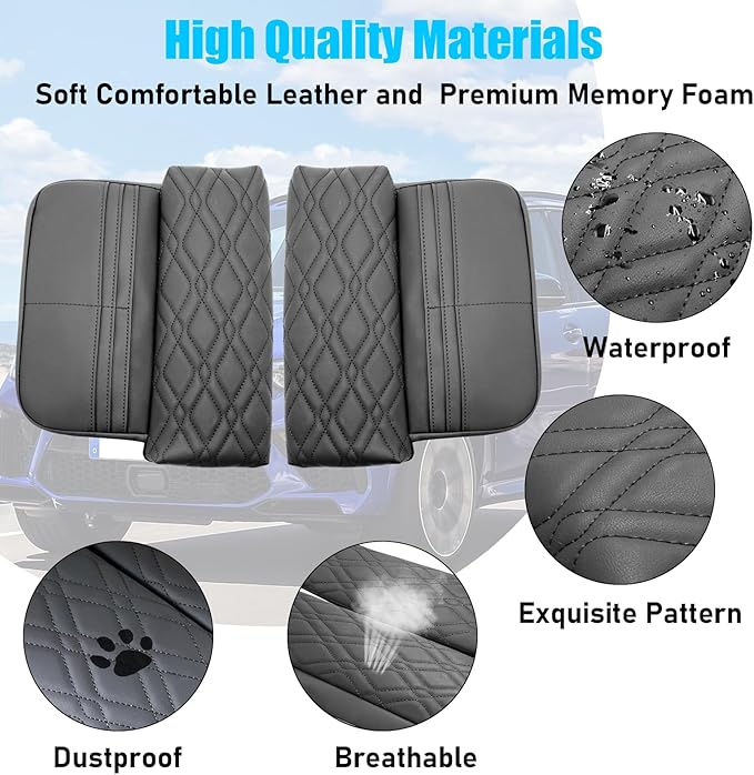 Jaronx Compatible with BMW Center Console Cover w/Storage Pockets X5 2019-2025/X6 2020-2025/X7 2019-2025,Leather Armrest Cover Cushion for BMW X5 G05 X6 G06 X7 G07 Accessories