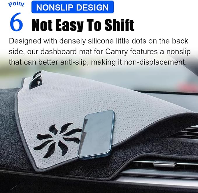 XITER Polyester Dashboard Cover Mat Carpet Dash Nonslip Sun Shade Mat Compatible For Honda HRV 2016 2017 2018 2019 2020 2021 2022.