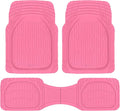 CARBELLA Rubber 4-Piece Pink Car Floor Mats - Universal Trim To Fit All Weather Champagne Pink Car Accessories - Girl Car Accessories for Women & Cute Car Mats for Women, Girly Car Decor, Truck, & SUV