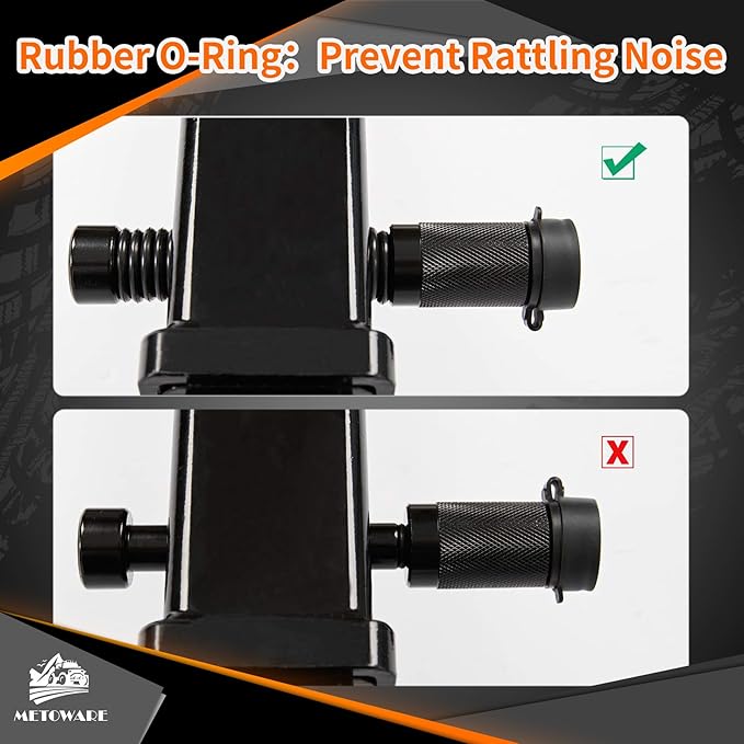 METOWARE Trailer Hitch Lock Hitch Receiver Pin Lock Fits Class III IV V and 2”- 3-1/2" Receiver with 5/8" Dia 4” Lock Pin and 8 Anti-Rattle Rubber O-Rings Receiver Hitch Lock (1 Pack)