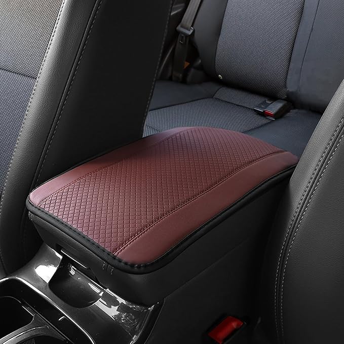 Car Center Console Armrest Pad, 12.6X 7.2 Inch PU Leather Waterproof Auto Armrest Seat Box Cover Protector, Car Center Console Cover, Universal Car Interior Accessories for Cars, Trucks, SUVs