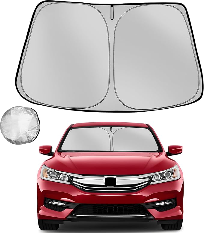 Fonowka Windshield Sun Shade for 2013-2017 Honda Accord Foldable Sun Sunshade for Car Front Window Blocks UV Rays and Heat Automotive Interior Protector Custom Fit Accessories
