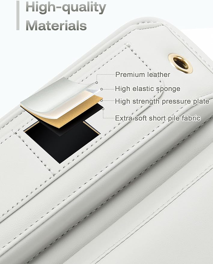 Owntow Premium Leather Car Seat Gap Filler Organizer, Universal Fit Interior Accessory with Card Slots, Car Center Console Organizer for Suv, Truck (Beige, 2 Pack)