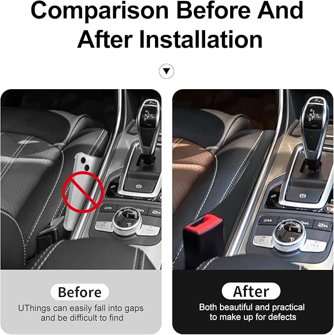 JAGAOSL Car Seat Gap Filler, Universal Fits Car SUV Truck PU Leather Crevice Blocker, Between Seat and Center Console, Stops Cellphone Wallet Keys Coins from Dropping, 2 Pack Black