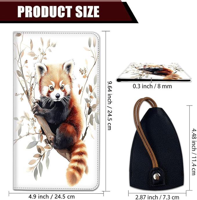 Car Document Holder with Magnetic Shut, Car Registration and Insurance Card Holder, Vehicle Glove Box Organizer Documents, Driver License, Auto Paperwork Organizer Wallet, Cute Raccoon On Branch