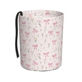 Pink Bow Floral Car Trash Can Leak-Proof Waterproof Hanging Trash Bin Collapsible Garbage Can for Car Accessories Travelling Camping