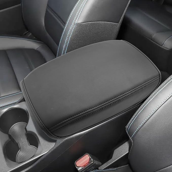 SHAOHAO for 2024 2025 Ford Ranger Center Console Cover Compatible with 2024 2025 Ford Ranger Accessories (XL/XLT/Lariat/Raptor) Armrest Cover 2024 2025 Ranger Anti-Scratch Middle Lid Leather Cover Pad