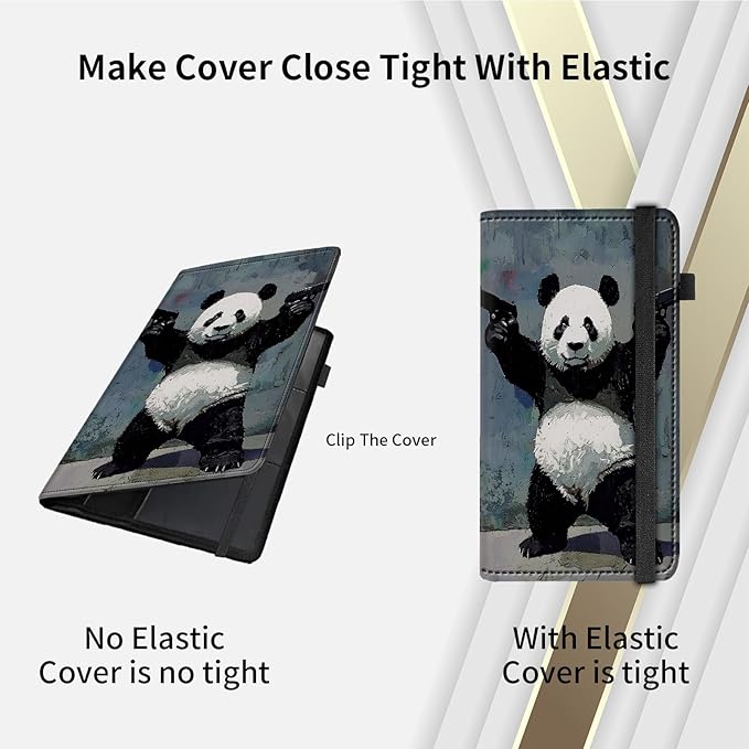 RAUEDWDJS Car Registration and Insurance Holder,Leather Vehicle Glove Box Organizer Wallet Case for Driver's License,ID Key Information Cards-Panda