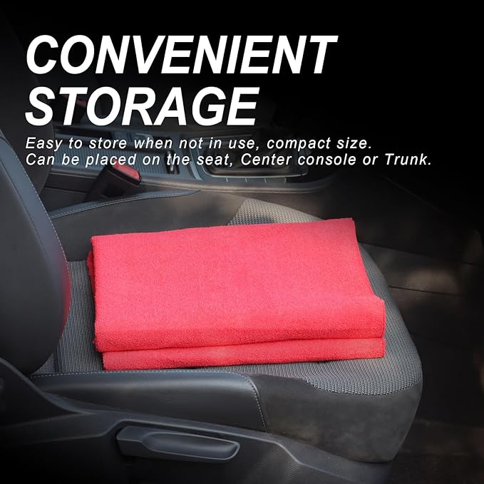 nbnhxnff Sweat Towel Car Seat Cover Protector Front Seats for Gym Workout, Running, Swimming, Beach and Hiking, Waterproof Universal Seat Cover for Car, Trucks, Van & SUV (Red, 1pcs Front Seat)