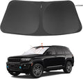 Windshield Sun Shade Custom Fit for 2024 Jeep Grand Cherokee 4XE Accessories Foldable Sunshade Sun Blocker Protect Car from Sun Rays & Heat Damage Keep Car Cooler