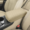 KBH Center Console Armrest Cover for Hyundai Sonata 2015 2016 2017 2018 2019, Middle Console Lid Protector Covering, PU Leather Interior Accessories, Beige