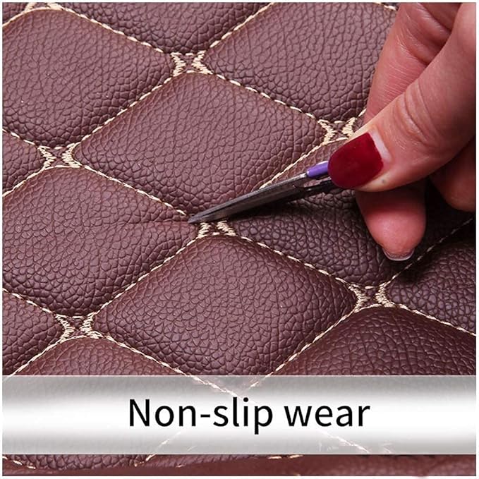 Custom Fit Car Floor Mats - Full Coverage Automotive Leather Floor Liners for Most Vehicles by MingyunSM (Black & White)