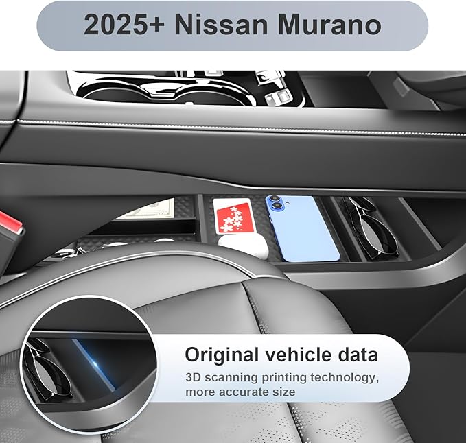 SKTU 3-Pack for 2025 2026 Nissan Murano Center Console Organizer for 2025 2026 Nissan Murano Console Tray & Lower Console Organizer 2025 2026 Murano Under Tray Nissan Murano 2025 2026 Accessories