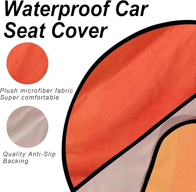 nbnhxnff Sweat Towel Car Seat Cover Protector Front Seats for Gym Workout, Running, Swimming, Beach and Hiking, Waterproof Universal Seat Cover for Car, Trucks, Van & SUV (Orange, 1pcs Front Seat)