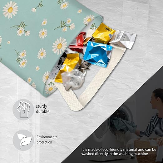 BEAKND Hanging Car Garbage Bag, Cute Car Trash Can Bag, Automotive Accessories for Women Men Cute Flower Pattern