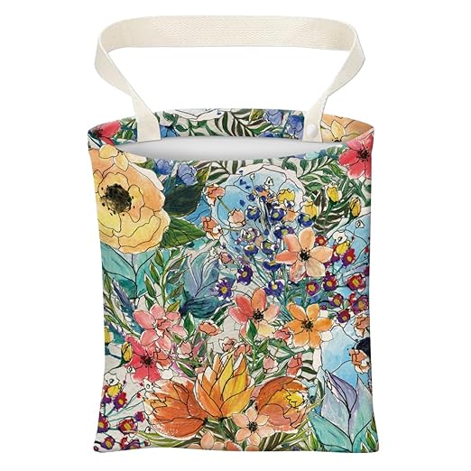 Car Trash Can, Cute Car Trash Bag, Hanging Car Organizer and Storage Bag, Trash Bin for Car Accessories, Vehicle, Travelling, Camping Cute Colorful Flower