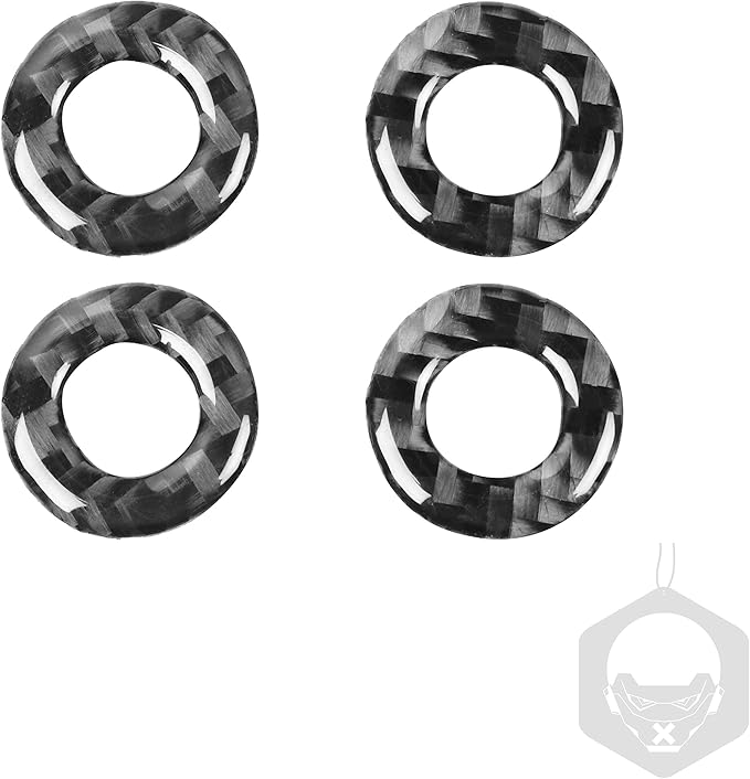 NVCNX Real Premium Carbon Fiber for Chrysler 300 Accessories 2015-2023 2016 2017 2018 2019 2020 2021 2022 S/C/Limited/Touring Car Door Lock Pin Ring Cover Interior Trim Sticker Decal 4PCs