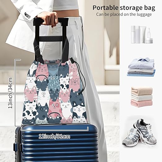 AFYEWKC Car Trash Bag Large Hanging Can for Back of Seat, Cute Waterproof Car Garbage Bag for Vehicle, Travelling, Outdoor Colorful Cartoon Cats