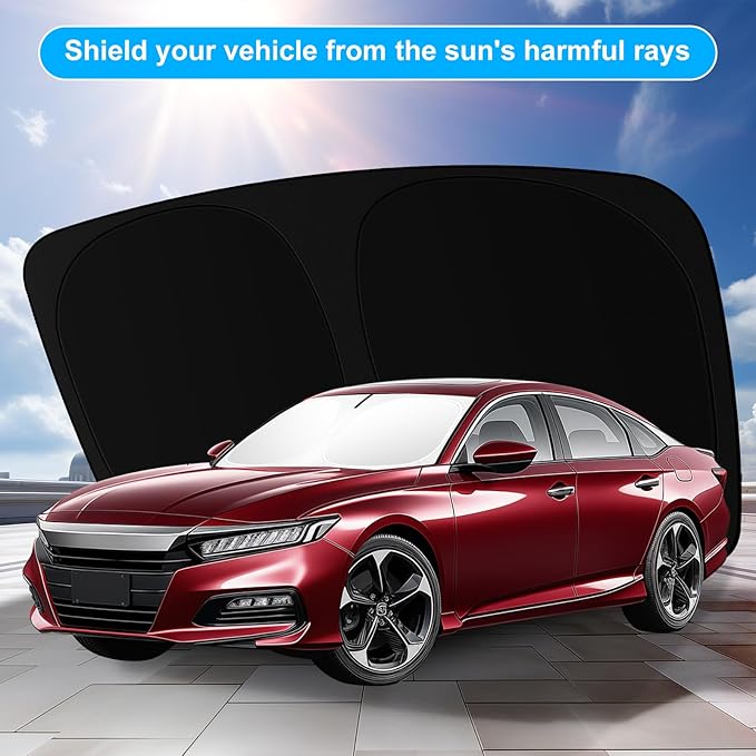 SHINEHOME Car Windshield Sun Shade for 2018-2024 2025 2026 Honda Accord Front Window Sun Visor Reflector 210T Blocks UV Rays Foldable Sunshade Car Interior Protection Accessories