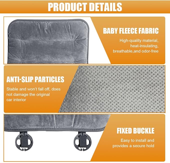 Car Seat Cushion, Breathable Soft Auto Front Seats Protector Pad for Comfortable Driving, Warm Vehicle Interior Driver Seat Non-Slip Decorative Accessory for Most Cars(Gray)