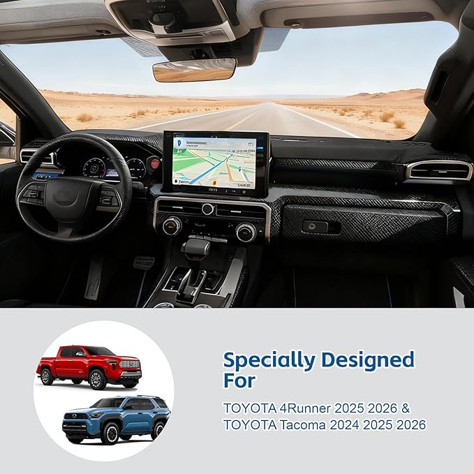 Dash Cover Mat Fit for 2025 2026 4Runner & 2024-2026 Tacoma Accessories,Dashboard Cover Mat Non-Slip Carpet,Sunshield Glare Dash Cover