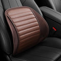 Leather Lumbar Support Seat Cushion with Mesh Breathable Car Seat for Lower Back Pain, Ergonomic Backrest for Office Chairs Car(Brown)