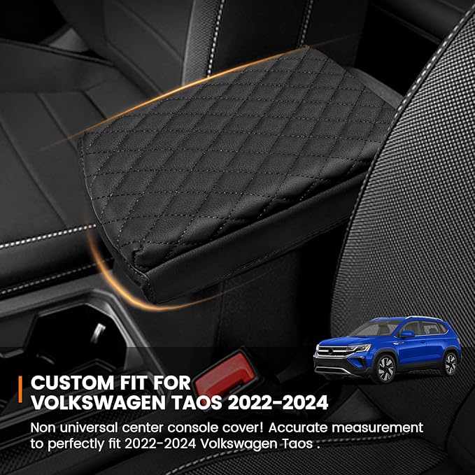 Car Center Console Cover Armrest Cover for Volkswagen Taos (S, SE, SEL) 2022 2023 2024 2025 Center Console Pad Interior Accessories Car Armrest Seat Box Cover Protector
