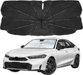 EcoNour Umbrella Windshield Sun Shade for Car | Foldable Umbrella Sun Shield | UV & Heat Protection for Front Window Shade with Storage Pouch | Fits Coupe, Sedan & Hatchbacks | Small 52"x31"