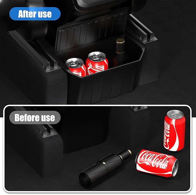 2026 Upgrade Rear Center Console Organizer for Tesla 2020-2025 Model Y Accessories, Partitioned Storage & Stable Installation, Seat Backseat Trash Can Bin for Tesla Model Y(Not Fit Model Y Juniper)