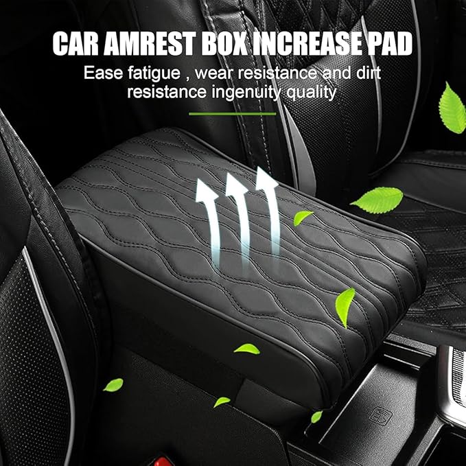 Leather Car Armrest Box Pad for Tesla Cybertruck 2023 2024, Memory Foam Car Center Console Cover Comfort Waterproof Arm Rest Cushion Pad Universal Accessories,D/Brown