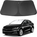 Windshield Sun Shade Compatible with 2016-2024 2025 Tesla Model X Tesla X Accessories Foldable Sunshade Front Sun Visor Protector Keep Car Cooler