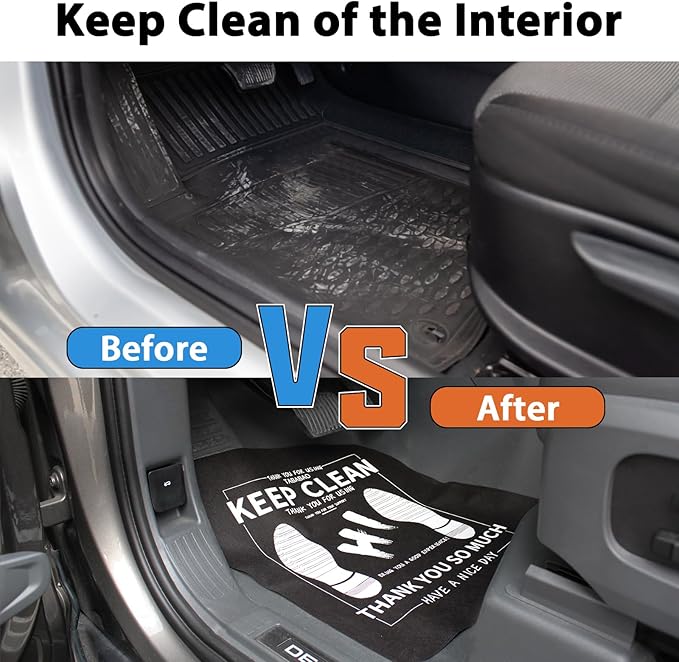 Disposable Car Floor Mats, Automotive Floor Mats Carpets Protector Cover, Universal Fit Auto Floor Mats, Protective Front Rear Floor Mat for Cars Details Vehicles Truck SUV, 18 x 20 inch (30pcs)