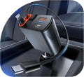 2026 Updated 78W Retractable Car Charger,4-in-1 Car Charger with 2.6ft Dual USB-C & Lightning Cables,2 Ports Car Accessories Fast Charging,180° Rotation Car Charger for iPhone, Samsung,Galaxy, Pixel