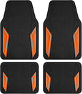 PIC AUTO Rubber Floor Mats, Orange Aluminum Film with Colorful Piping Floor Mats for Cars, Car Mats with Non-Slip Backing, All-Weather Protection, Trim-to-Fit Liner for Cars, SUVs, Trucks, Vehicles