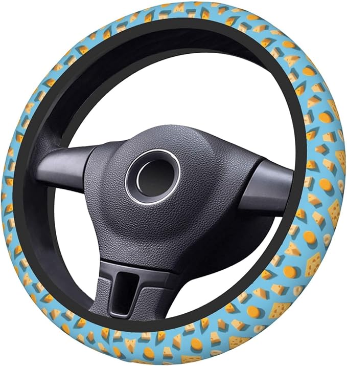 Neoprene Steering Wheel Cover Cheese Pattern Car Steering Wheel Cover Universal Fit for Most Cars