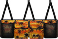 CLOHOMIN Sunset Car Seatback Organizer Coconut Tree Car Trunk Organizer Hanging Car Storage Bags with 4 Pockets Orange Car Trunk Mesh Storage Car Decor