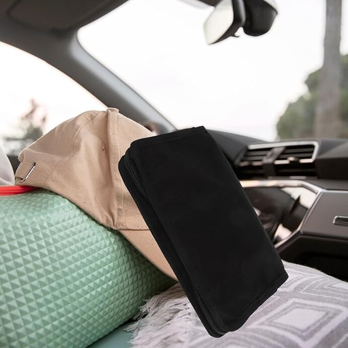 Car Document Holder and Insurance Registration Holder Oxford Fabric Multi-pocket Glove Box Organizer Portable Storage Case for Vehicle Guides and Cards, Black
