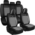 ARTIBY Seat Covers Full Set Custom Fit for Mitsubishi Outlander 2004-2025, Standard Waterproof Car Seat Cover, Breathable and Comfortable Leather Cushion Cover, Auto Interior Accessories (Black Gray)