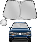 Fonowka Windshield Sun Shade for 2018-2025 Volkswagen VW Tiguan Foldable Sun Sunshade for Car Front Window Blocks UV Rays and Heat Automotive Interior Protector Custom Fit Accessories