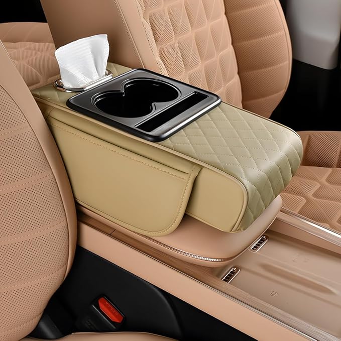 Civenhhd Car Armrest Pad, Universal Armrest Cushion Pad, Leather Armrest Box Pad
