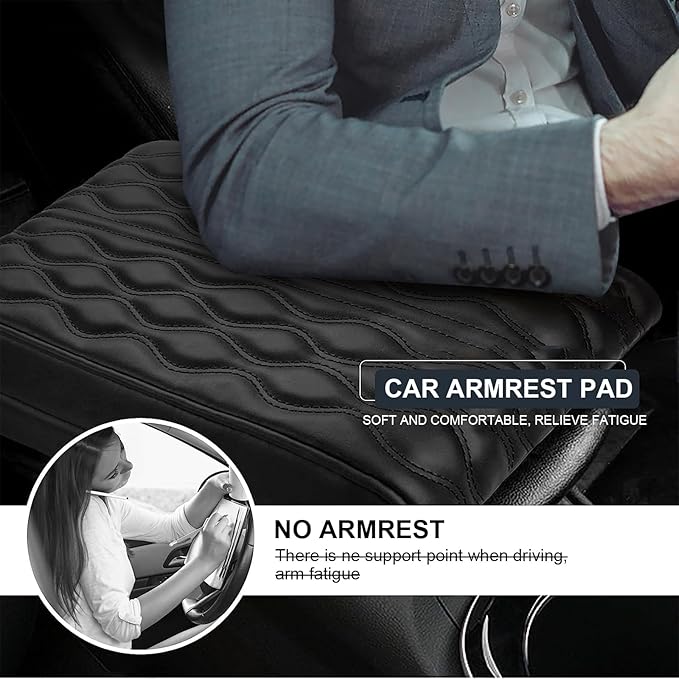 Car Armrest Pad for Mercedes Benz S Class S500 S580 S580e Waterproof Center Console Pad Car Armrest Seat Box Cover Protector Universal Arm Rest Cushion Pads,B