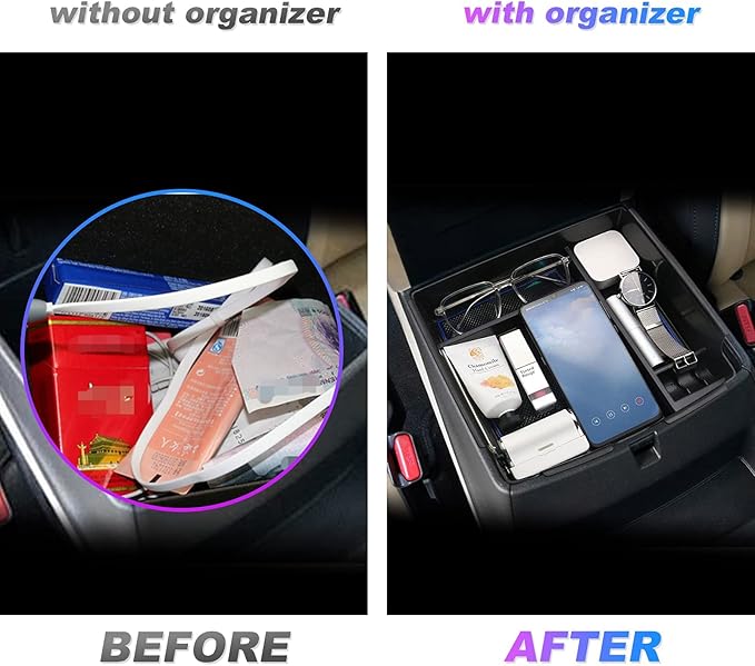 SXCY for 2022-2024 2025 Kia Carnival Center Console Organizer for 2023 2024 2025 Kia Carnival Armrest Console Organizer for Kia Carnival 2024 2025 Accessories(Blue Mats)